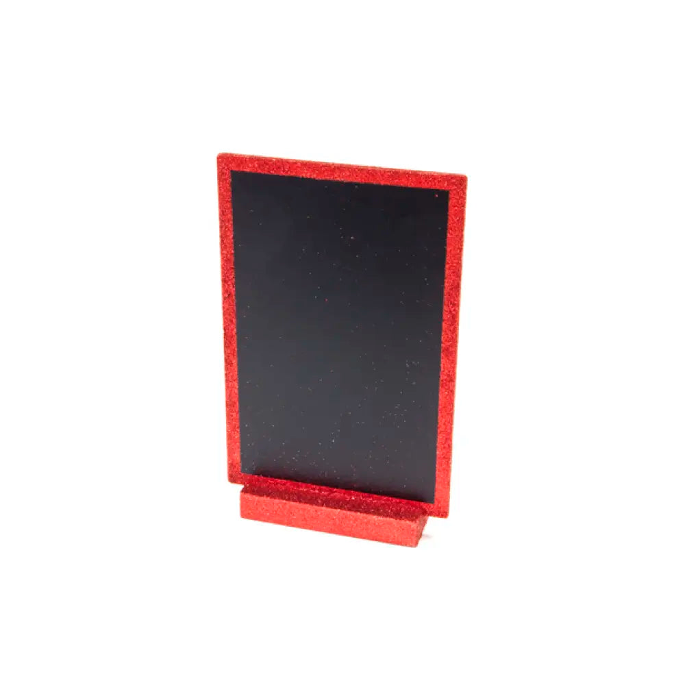 Ardoise ''Menu'' Pailletée - Double Face - 19 cm x 12 cm - Rouge