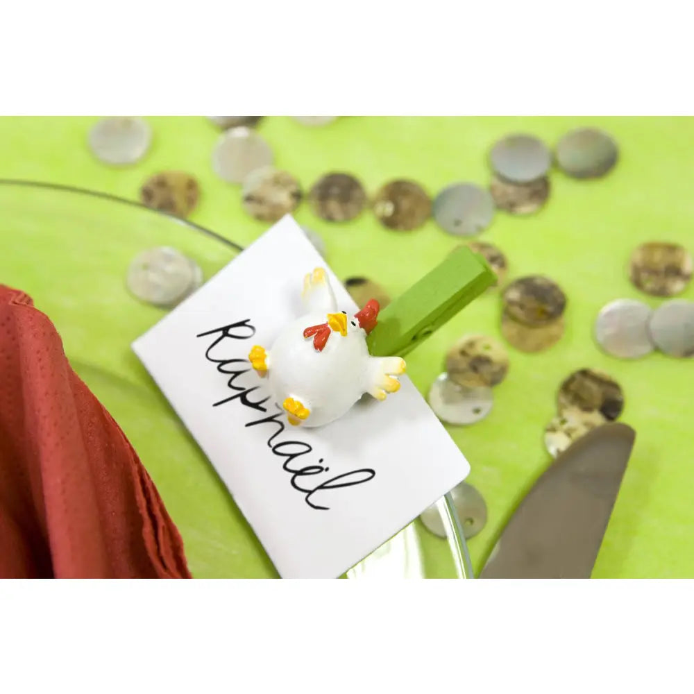 4 Pinces / Épingles Déco Poule "Pâques"