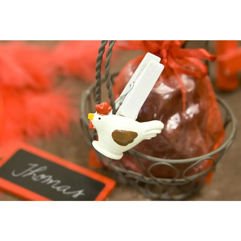 4 Pinces / Épingles Déco Poule "Pâques"
