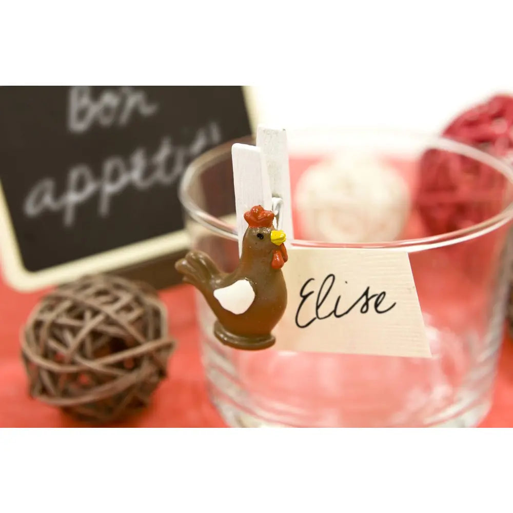 4 Pinces / Épingles Déco Poule "Pâques"