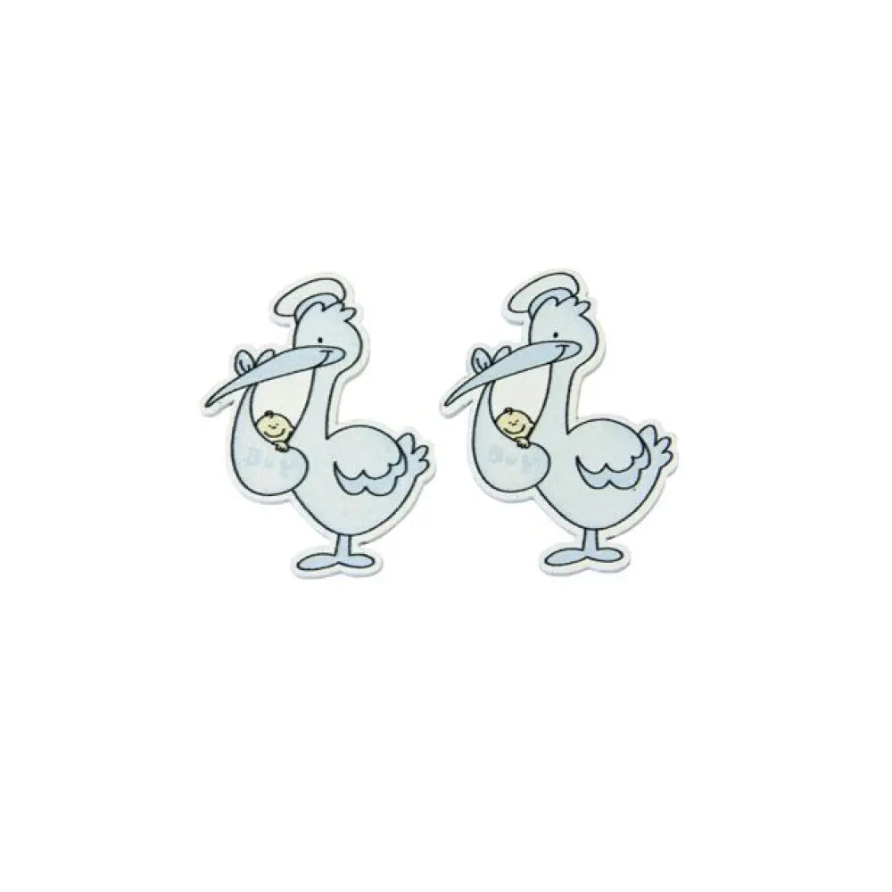 10 Semis de Table en Bois - Cigogne Bleu