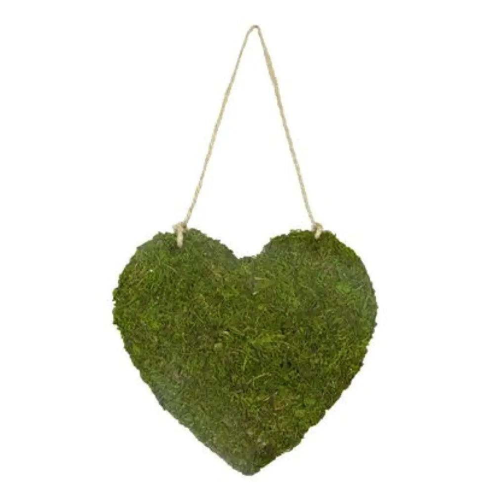 Cœur à Suspendre "Mousse Verte" avec Ficelle
