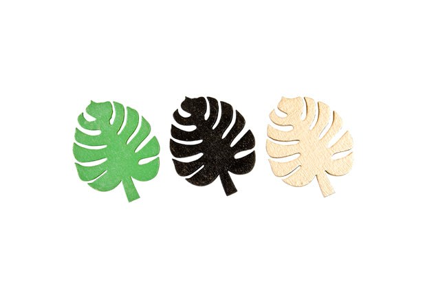 9 Semis de Table - Feuilles Monstera Or/Noir/Vert