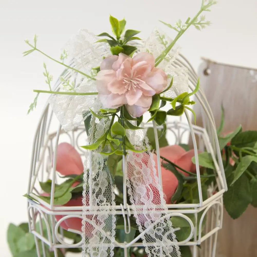 Fleur de Poignet avec Lien en Dentelle - Rose