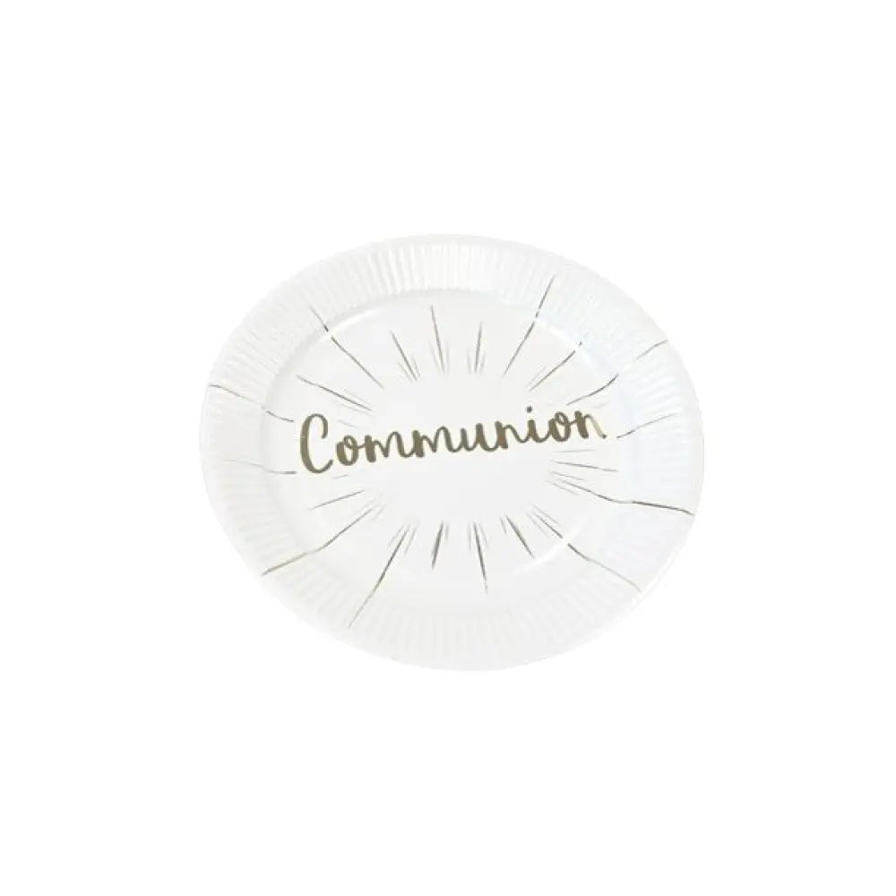 6 Assiettes en Carton D18.5cm - "Communion" Argent