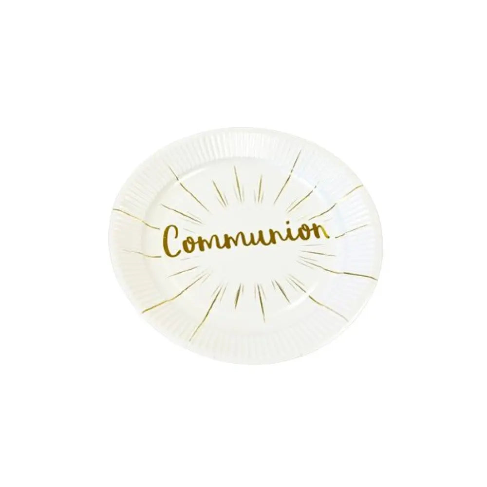 6 Assiettes en Carton D18.5cm - "Communion" Or