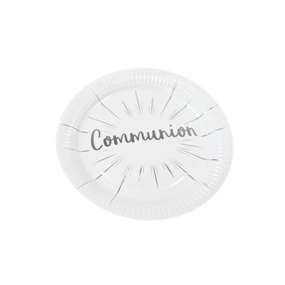 6 Assiettes en Carton D23cm - "Communion" Argent
