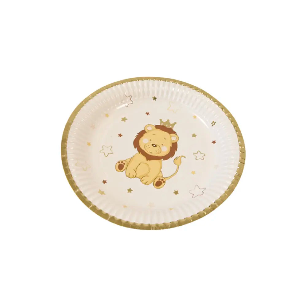 6 Assiettes en Carton D18cm - Lion