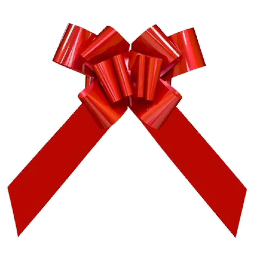 Nœud à Tirer Géant - Diamètre 35cm environ - Rouge Métallisé