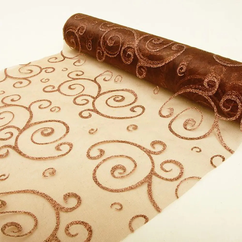 Chemin de Table 5m - Arabesque Marron