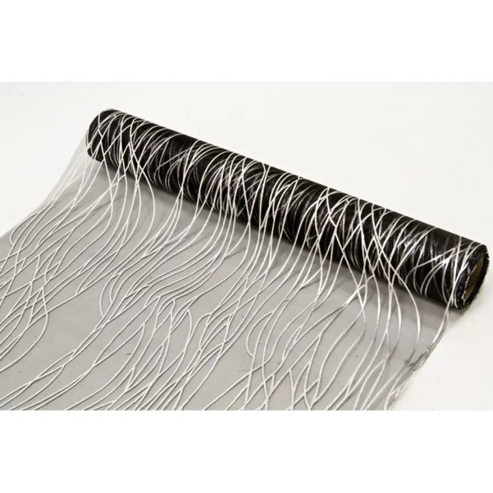 Chemin de Table 5m - Organza ''Cheveux d'Ange'' Noir