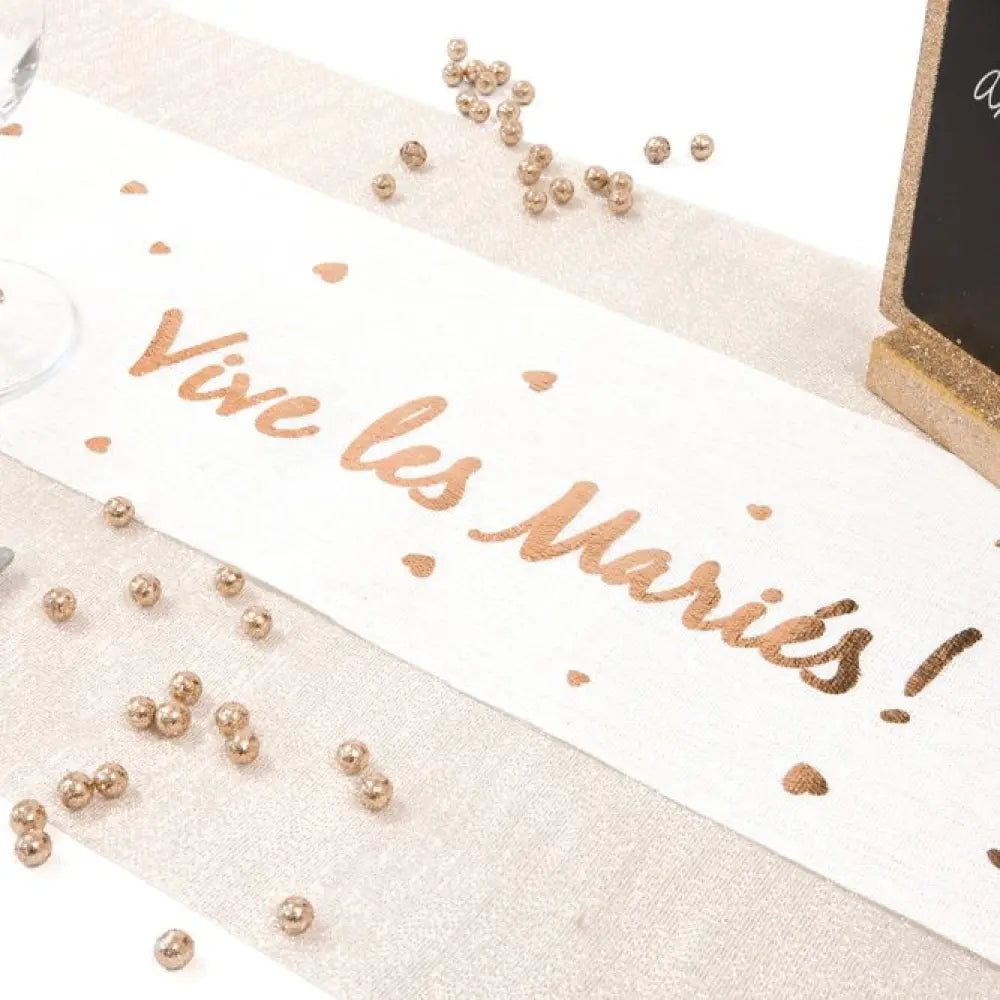 Sur Chemin de Table "Vive les Mariés" - Rose Gold