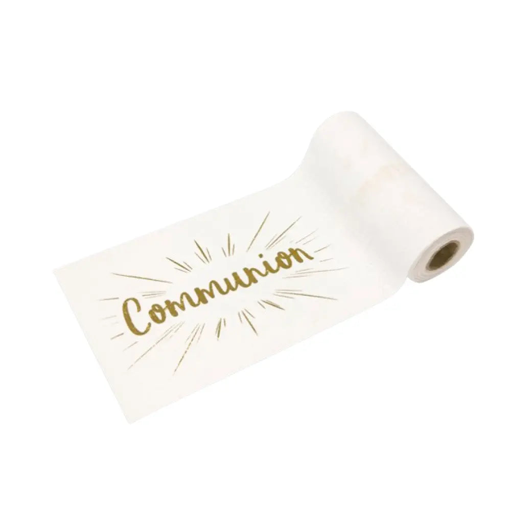 Sur-chemin de table "Communion" impression métallisée or - 14 cm x 4 m