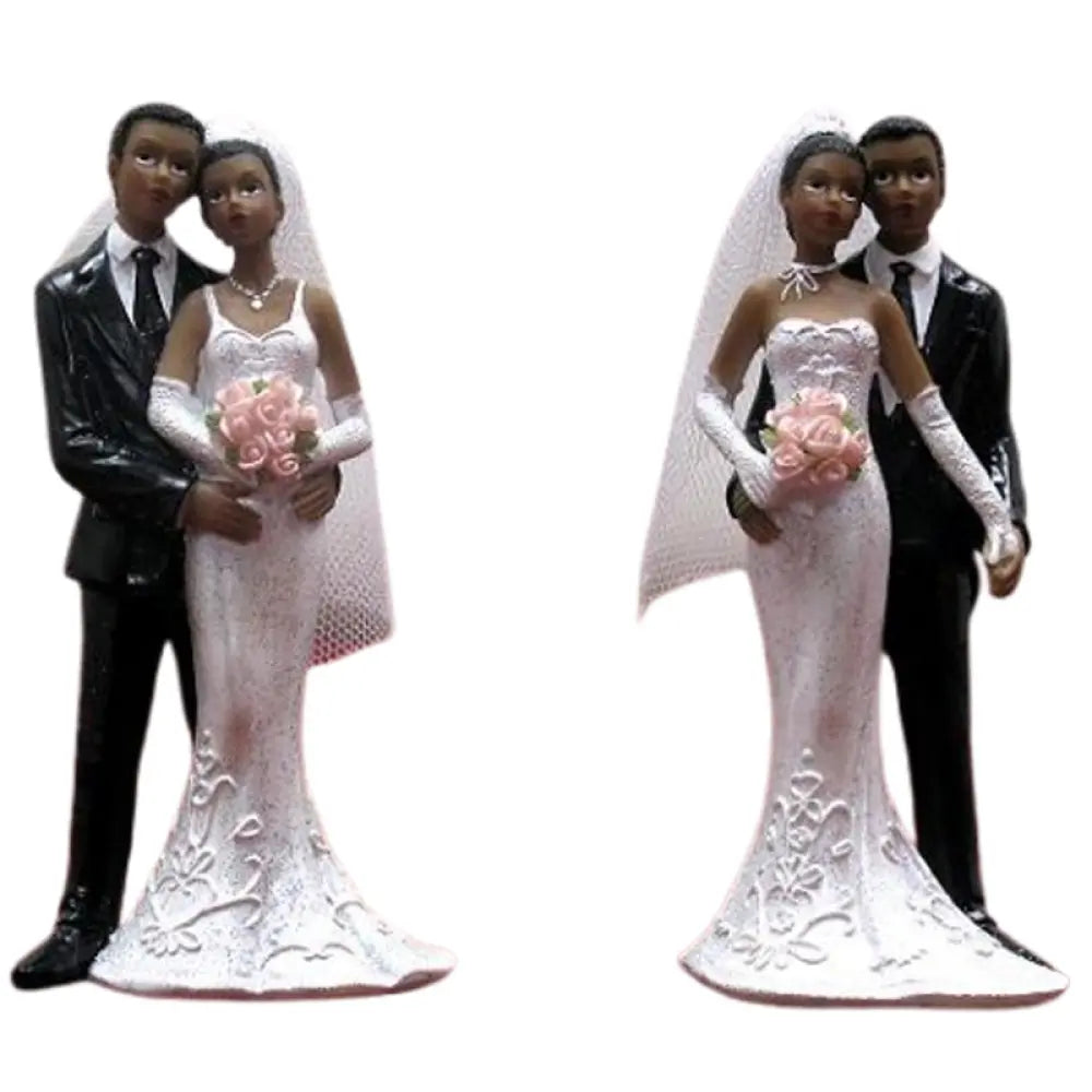 Sujet en Résine - Couple Mariés de Couleur (Coloris au choix)