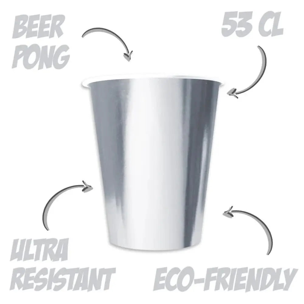 20 Gobelets en Carton 53cl - Argenté