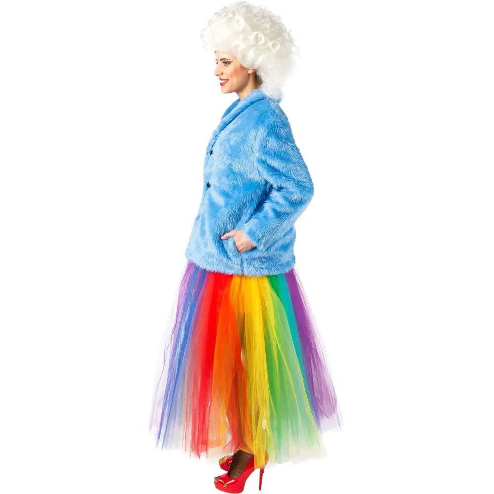 Veste Fourrure Bleu Ciel Adulte Taille XXL (Poil long)