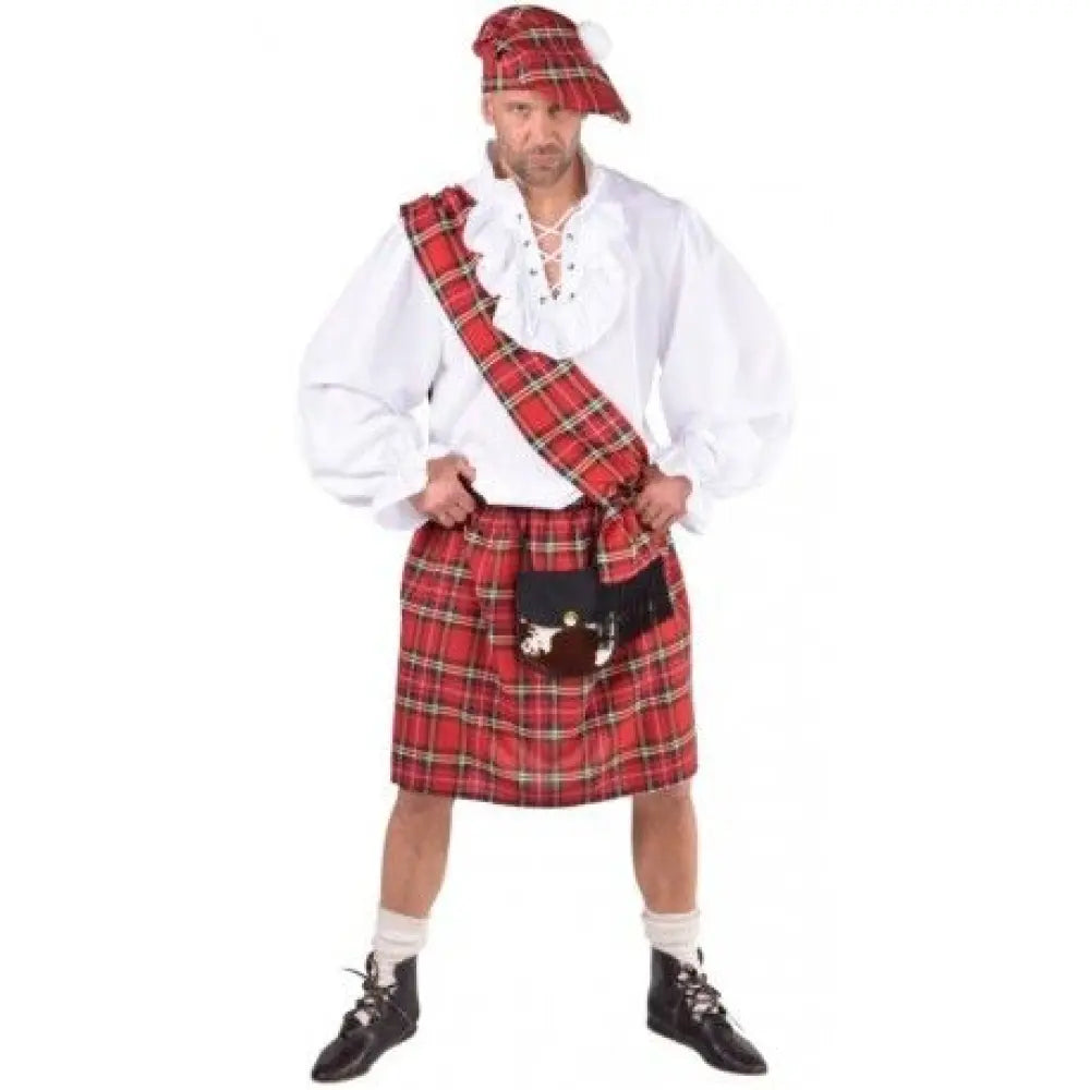 Kilt Adulte Rouge + Accessoires - L/XL