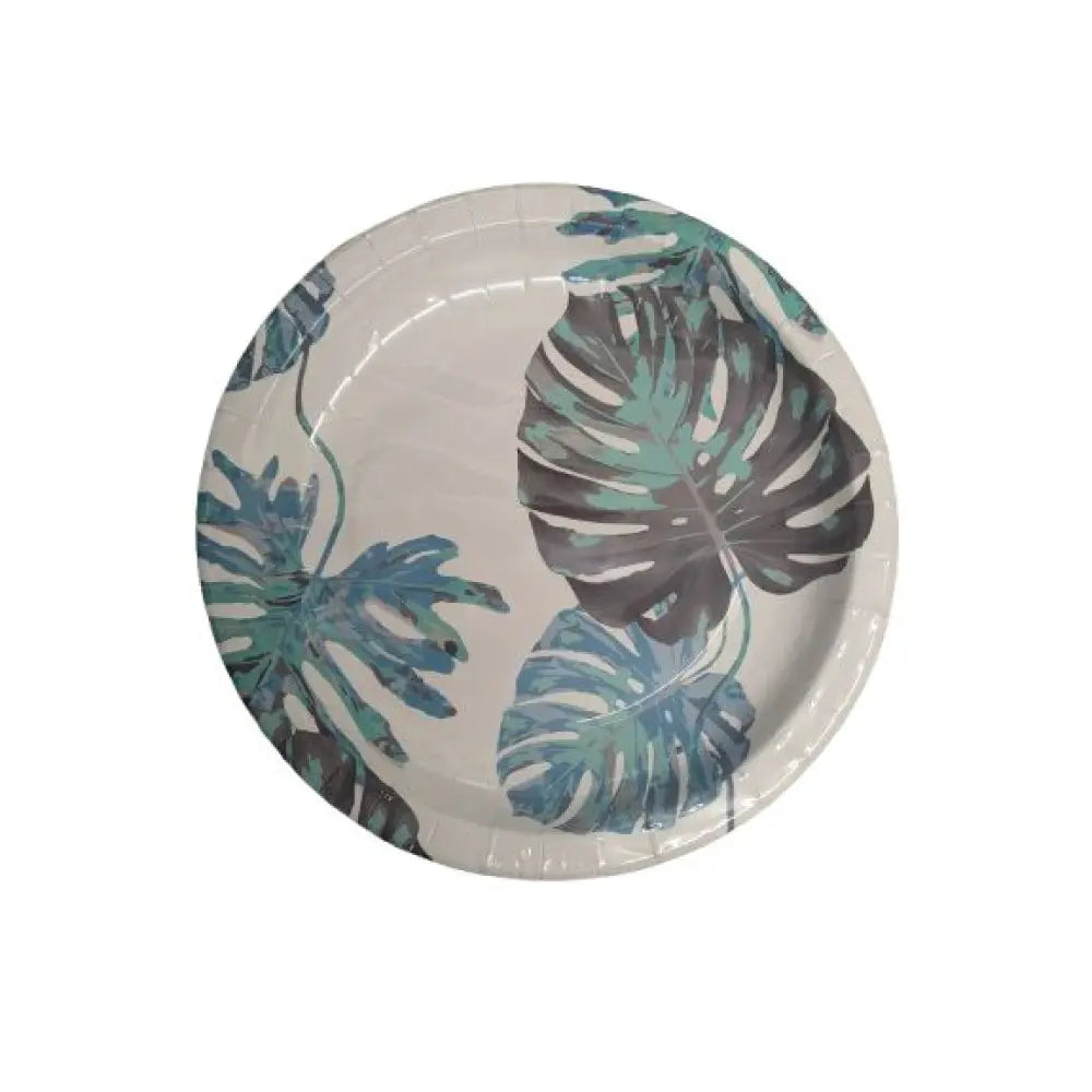 8 Assiettes en Carton D23cm - Feuille Palmier