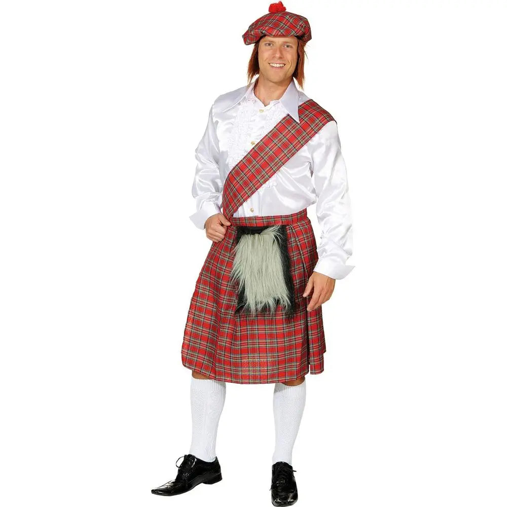 Ensemble Homme Ecossais (Jupe, Echarpe, Chapeau) - Taille Unique