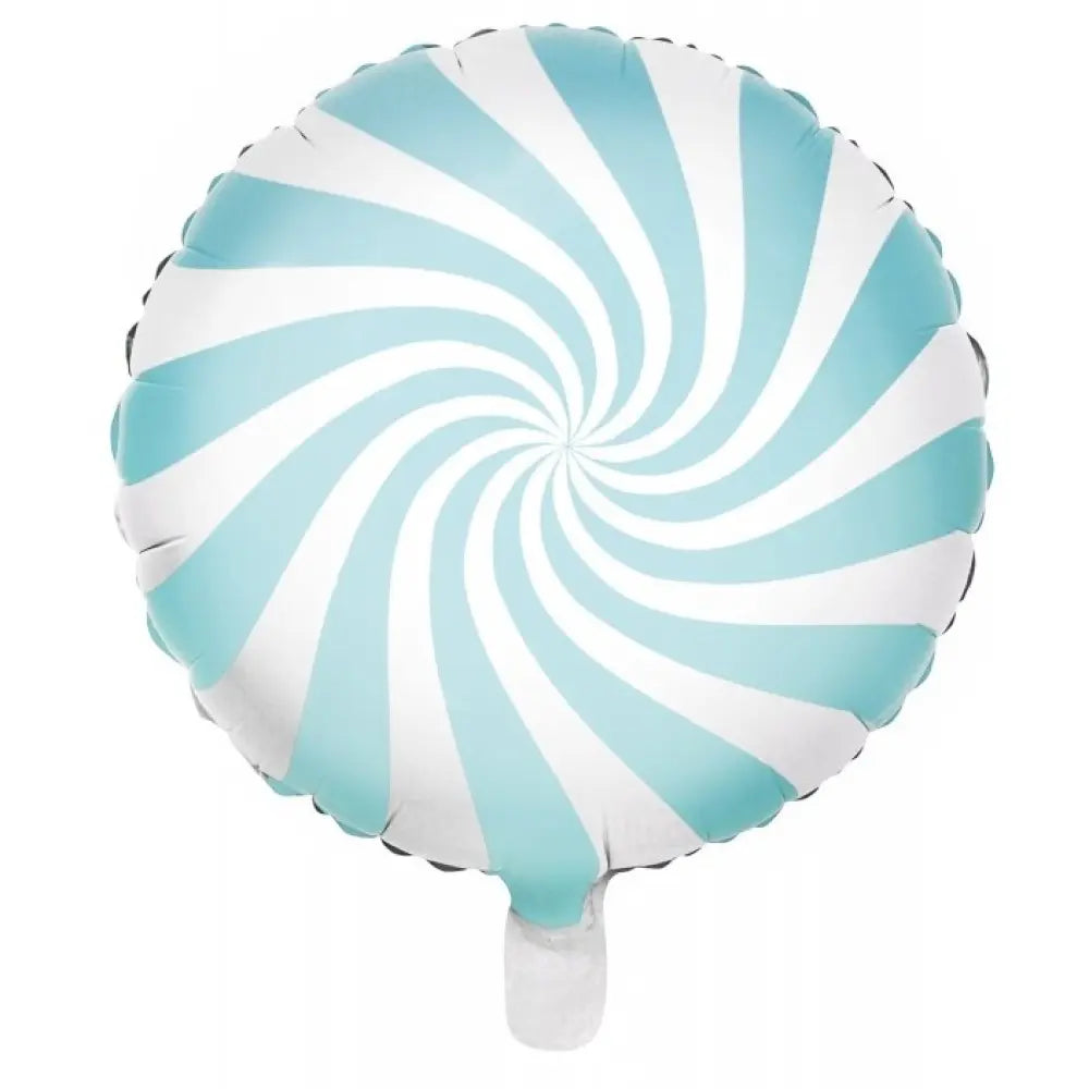 Ballon Alu 35cm - Swirly - Blanc & Bleu Pastel