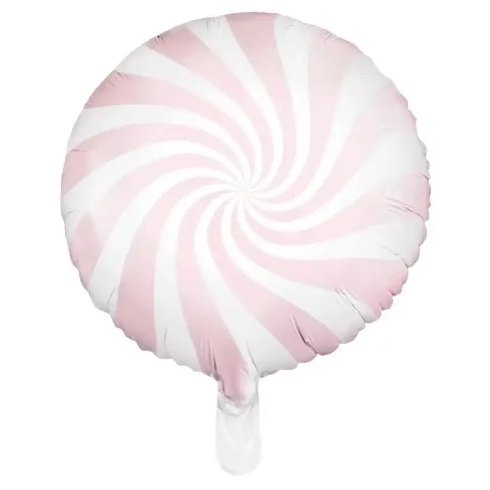 Ballon Alu 35cm - Swirly - Blanc & Rose Pastel