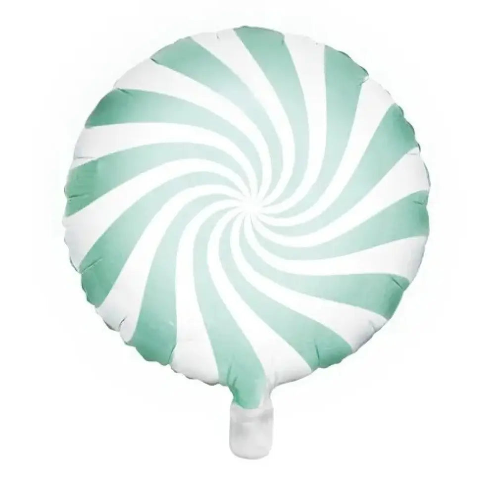 Ballon Alu 35cm - Swirly - Blanc & Vert Pastel