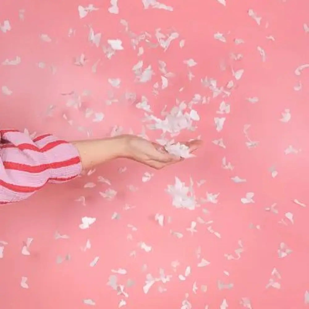 Canon à Confettis "Papillons" - Blanc - 20cm