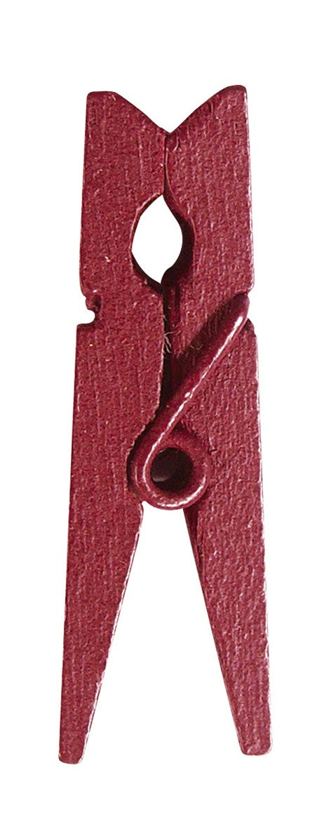 24 Mini pinces en bois Bordeaux - 2,5 cm