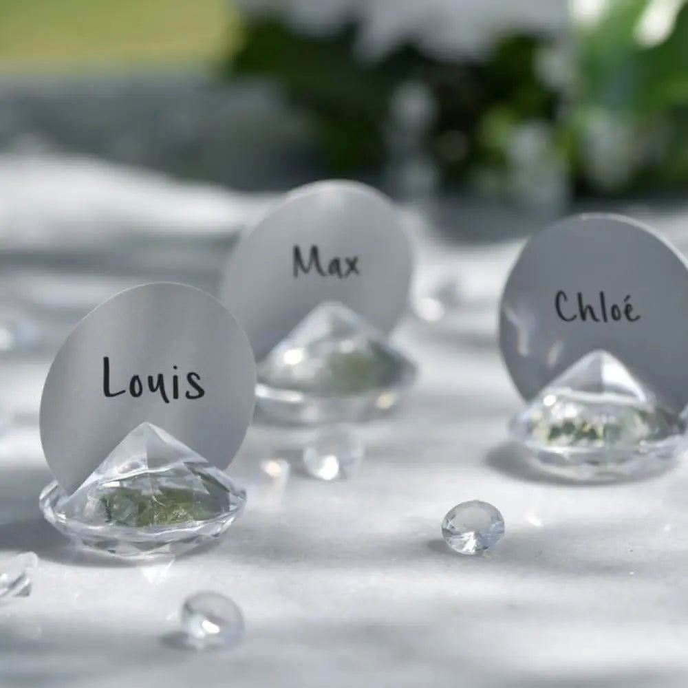4 Marque Places "Diamant Transparent" - 4 x 2 cm