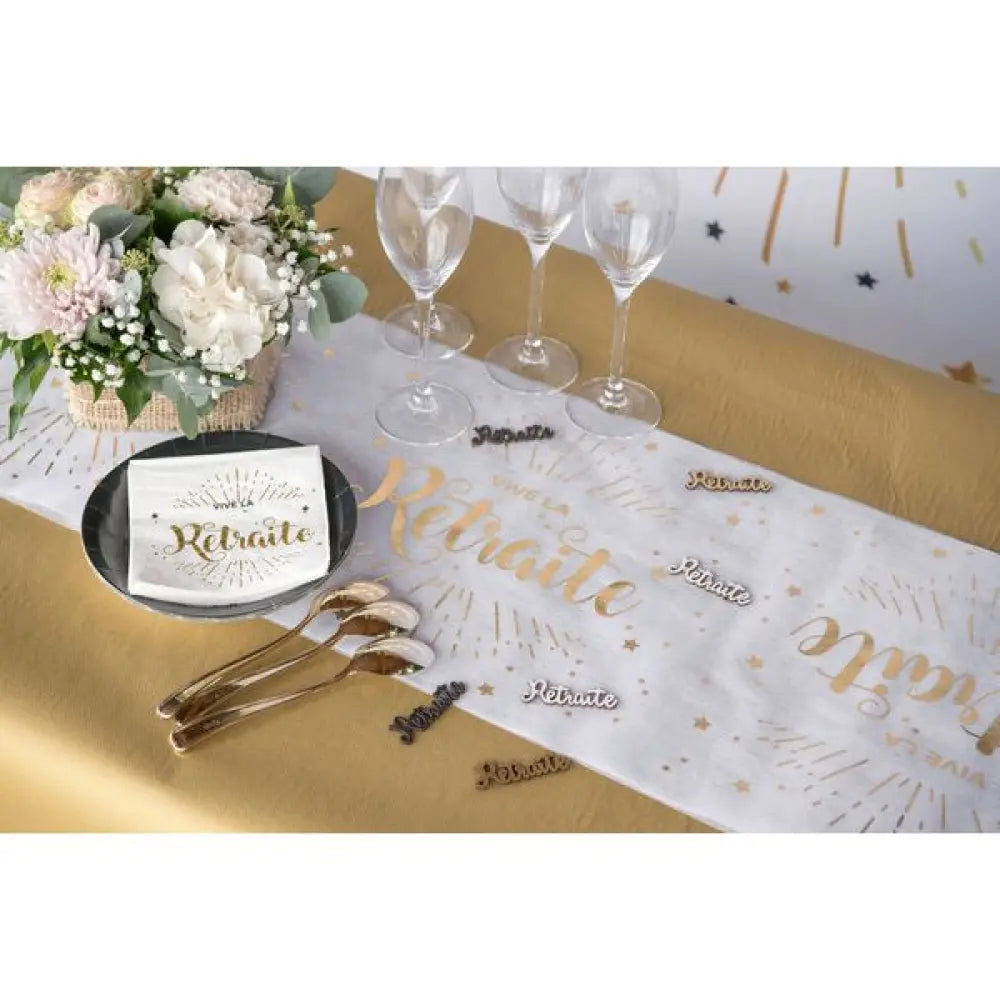 Chemin de table 5m - Vive la Retraite Blanc