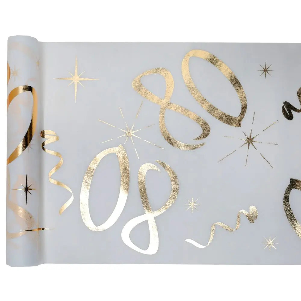 Chemin de Table - Etincelant Or - 80 Ans