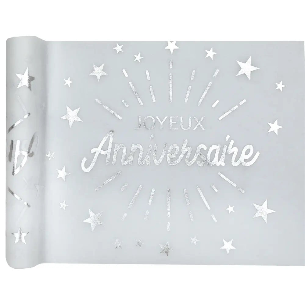 Chemin de table Anniversaire Etincelant Argent