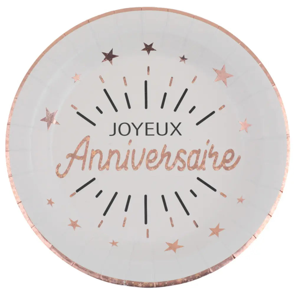 Assiette Anniversaire Etincelant Rose gold