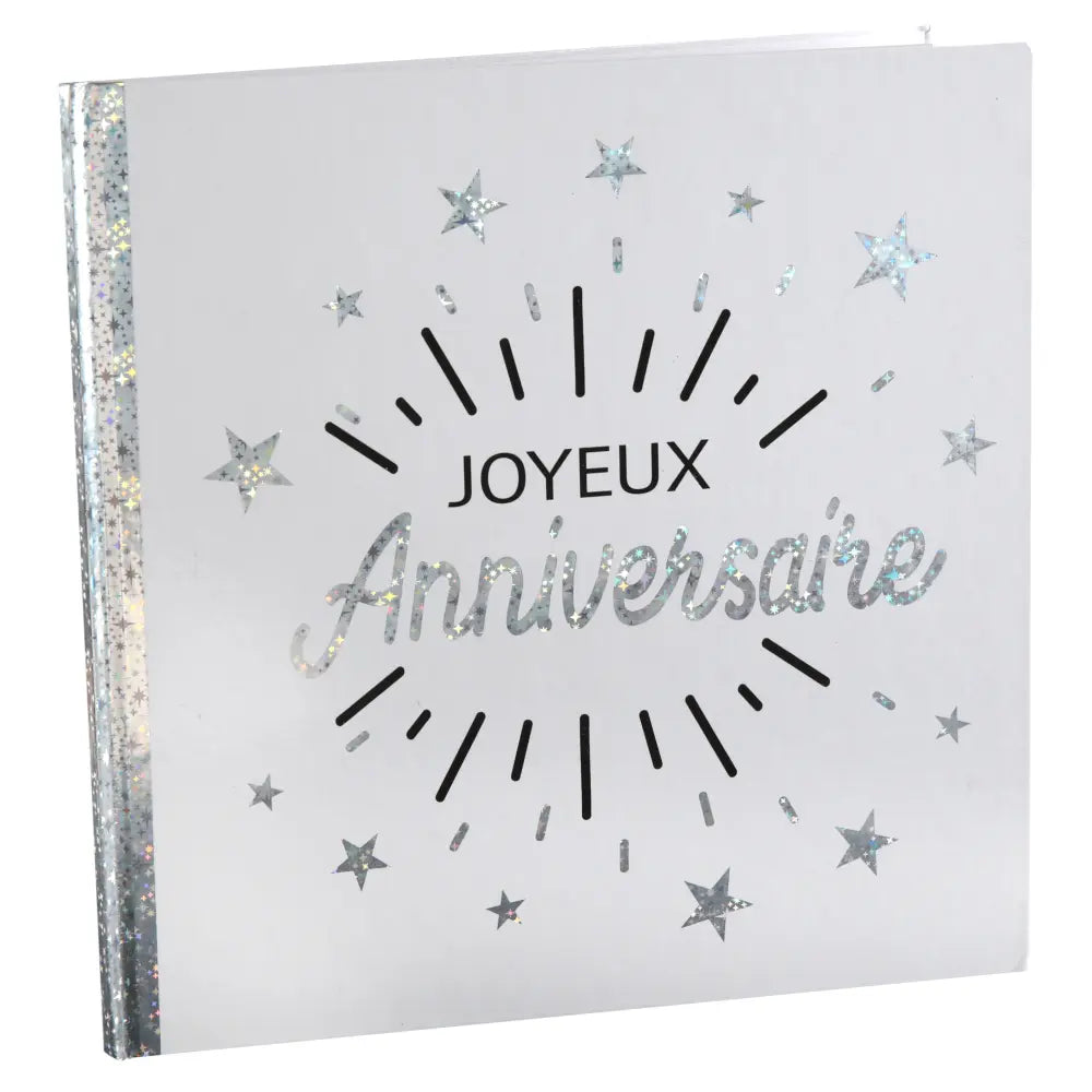 Livre d'or Anniversaire Etincelant Argent