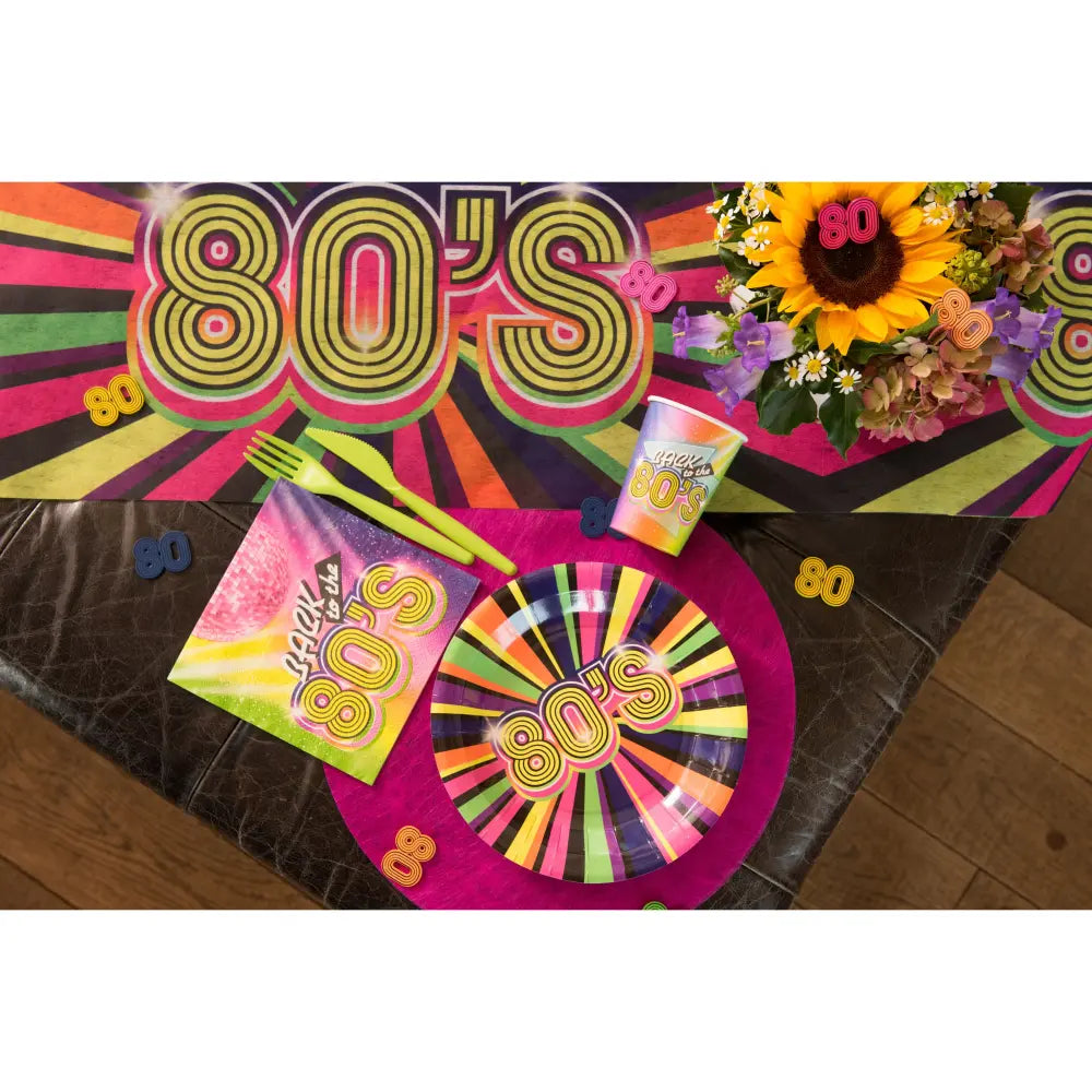 10 Assiettes en Carton D22.5cm - 80's Multicolore