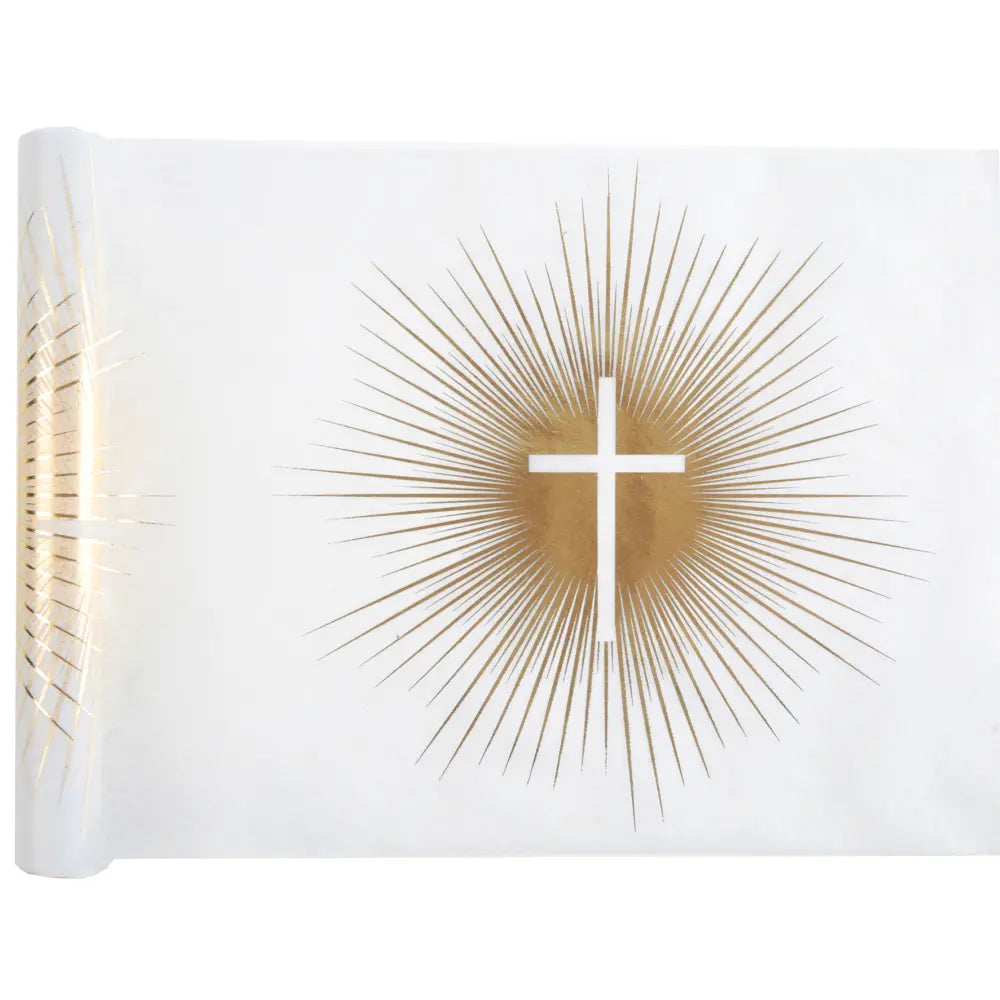 Chemin de table Communion impression or - 30 cm x 5 m