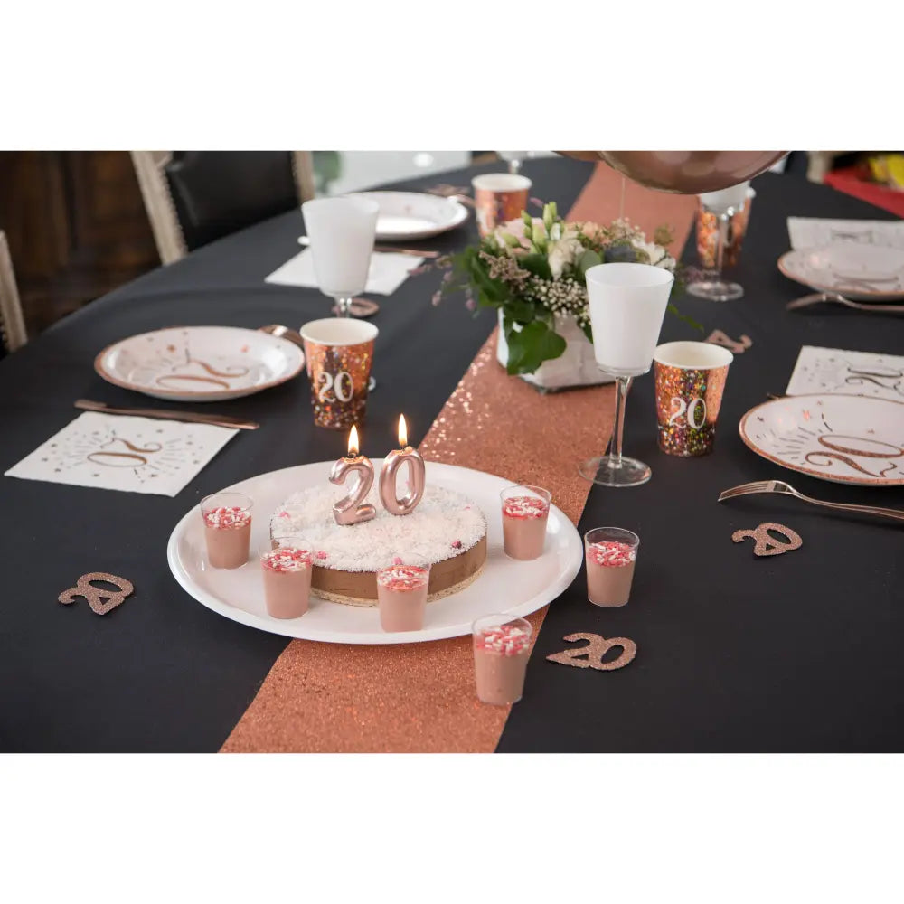 Chemin de table 18cmx5m - Paillettes Rose Gold