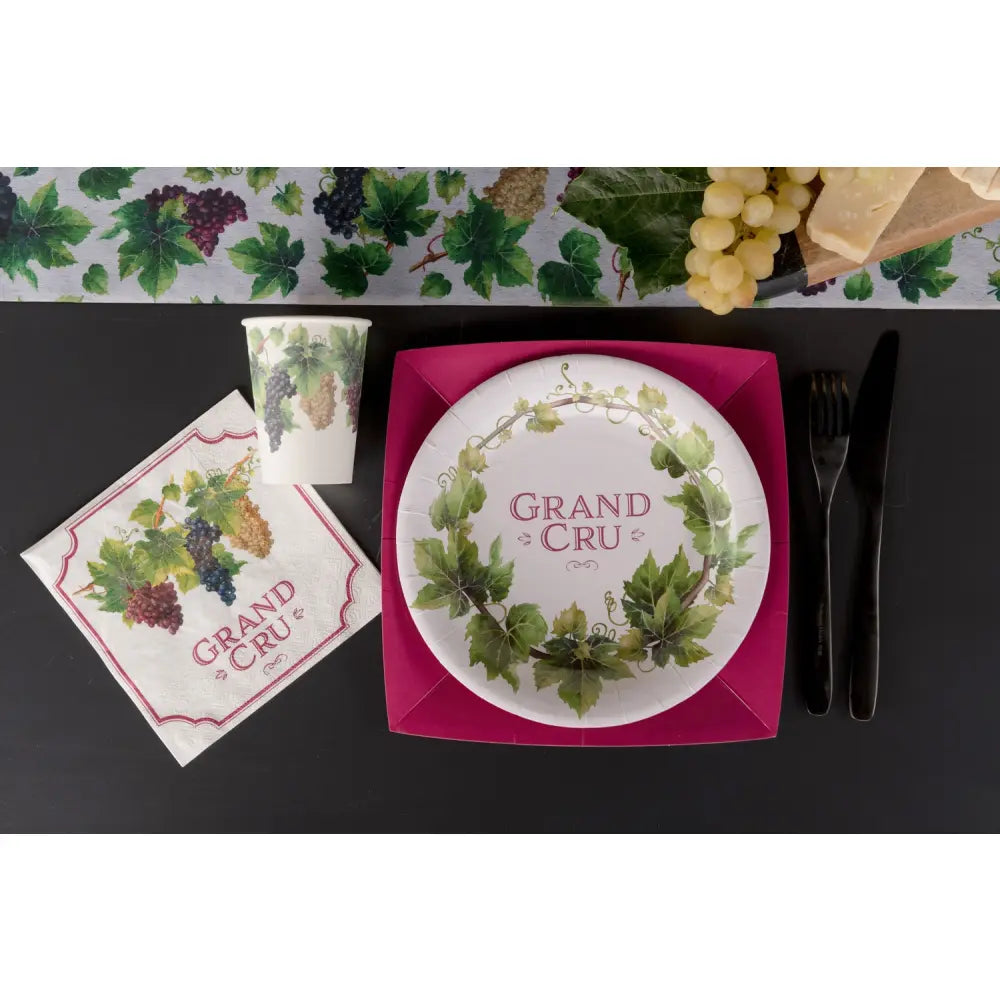 10 Assiettes en Carton D22.5cm - Viticole Multicolore