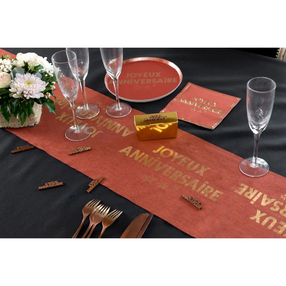 Chemin de table 28cmx3m - Star d'un jour Terracotta