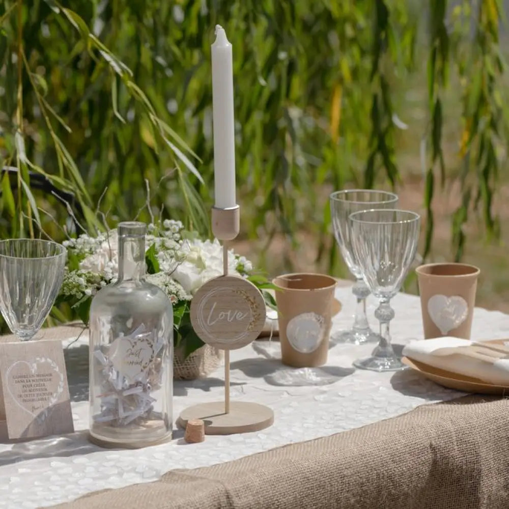 Bougeoir Mariage Naturel - Ø 10 x 23.5 cm