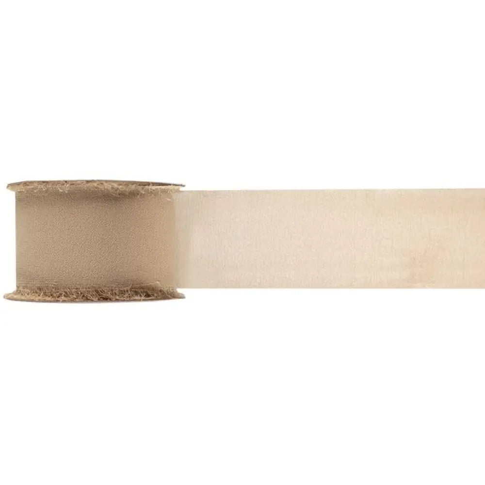 Ruban Crêpe - Naturel - 40 mm - Bobine de 5 mètres