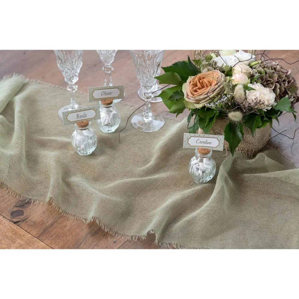 Chemin de table 36cmx5m - Naturel Sauge