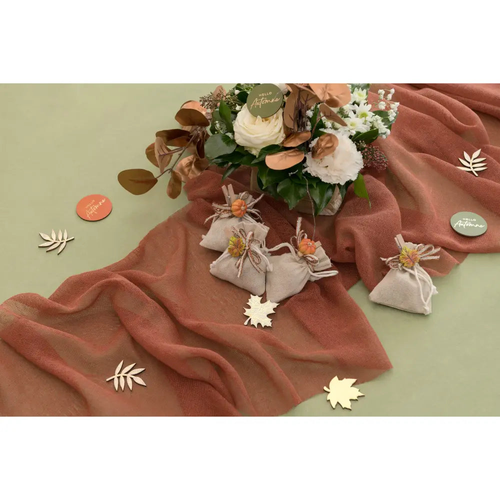 Chemin de table 36cmx5m - Naturel Terracotta