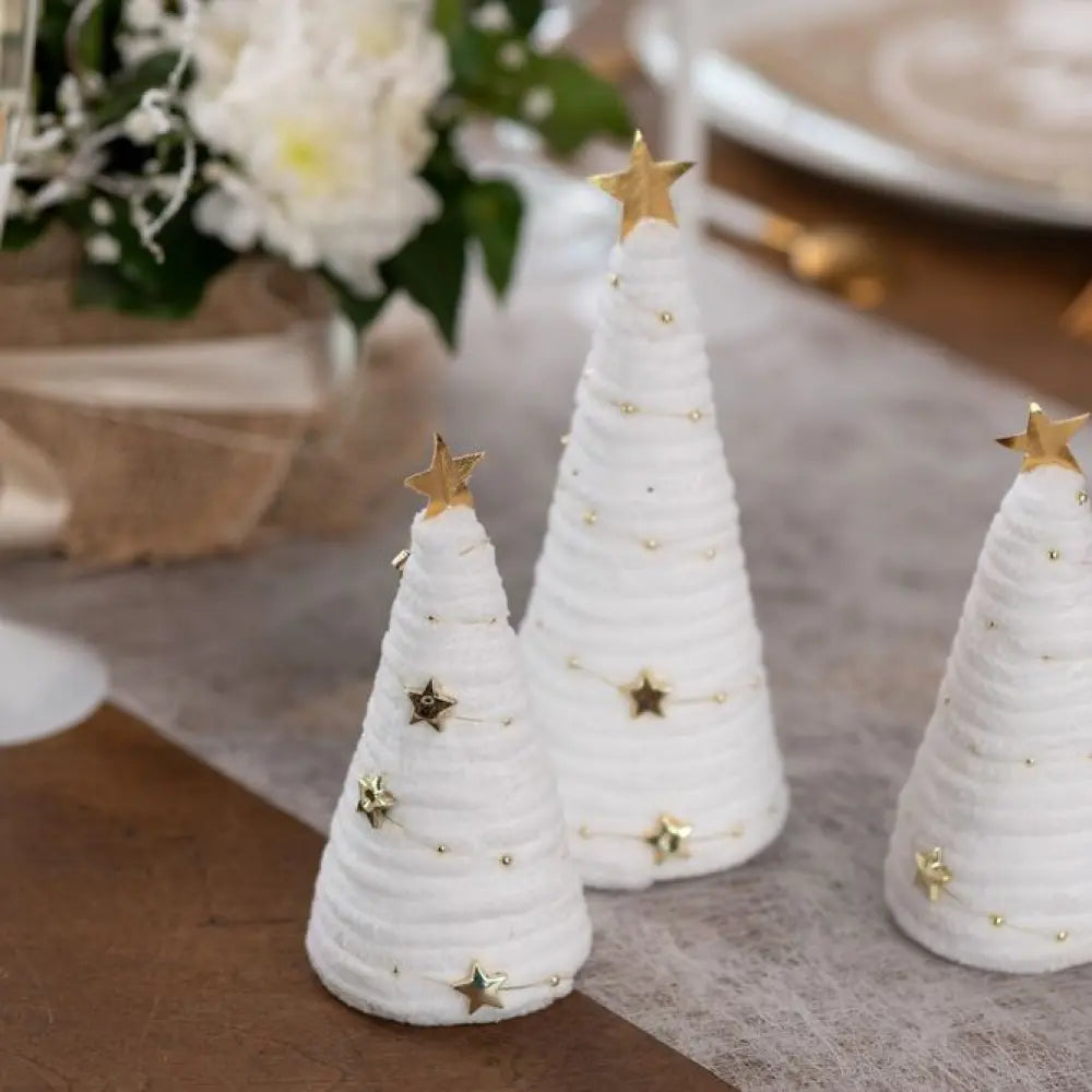 Sapin de Noël "Cosy" Blanc - Ø 6.5 x 18cm