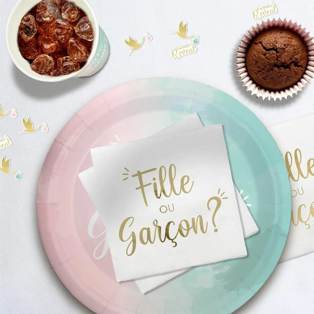 10 Serviettes en Papier ''Gender Reveal''