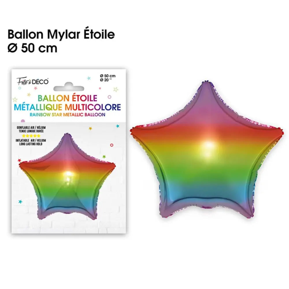 Ballon Alu Etoile - Multicolore