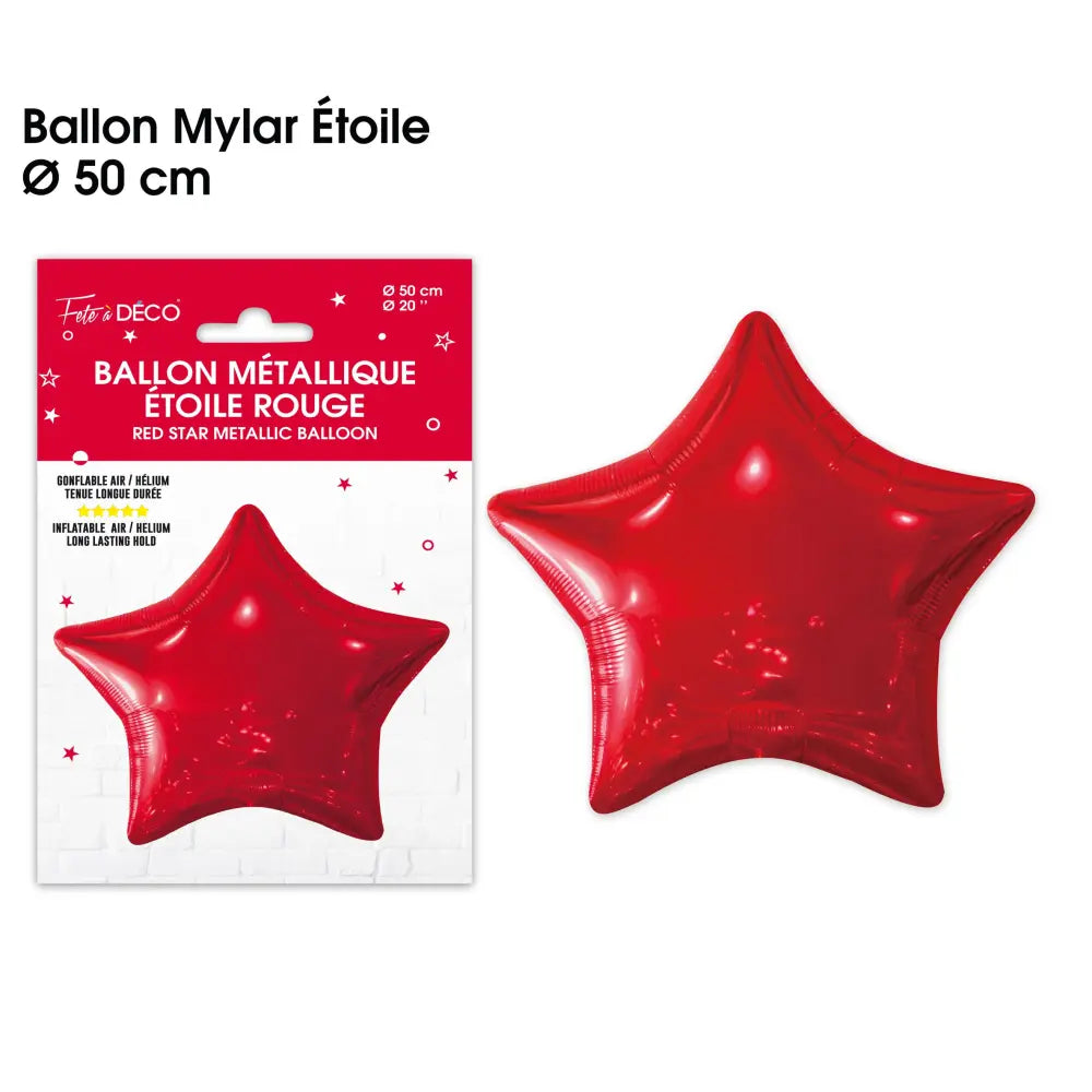 Ballon Alu Etoile 50cm - Rouge