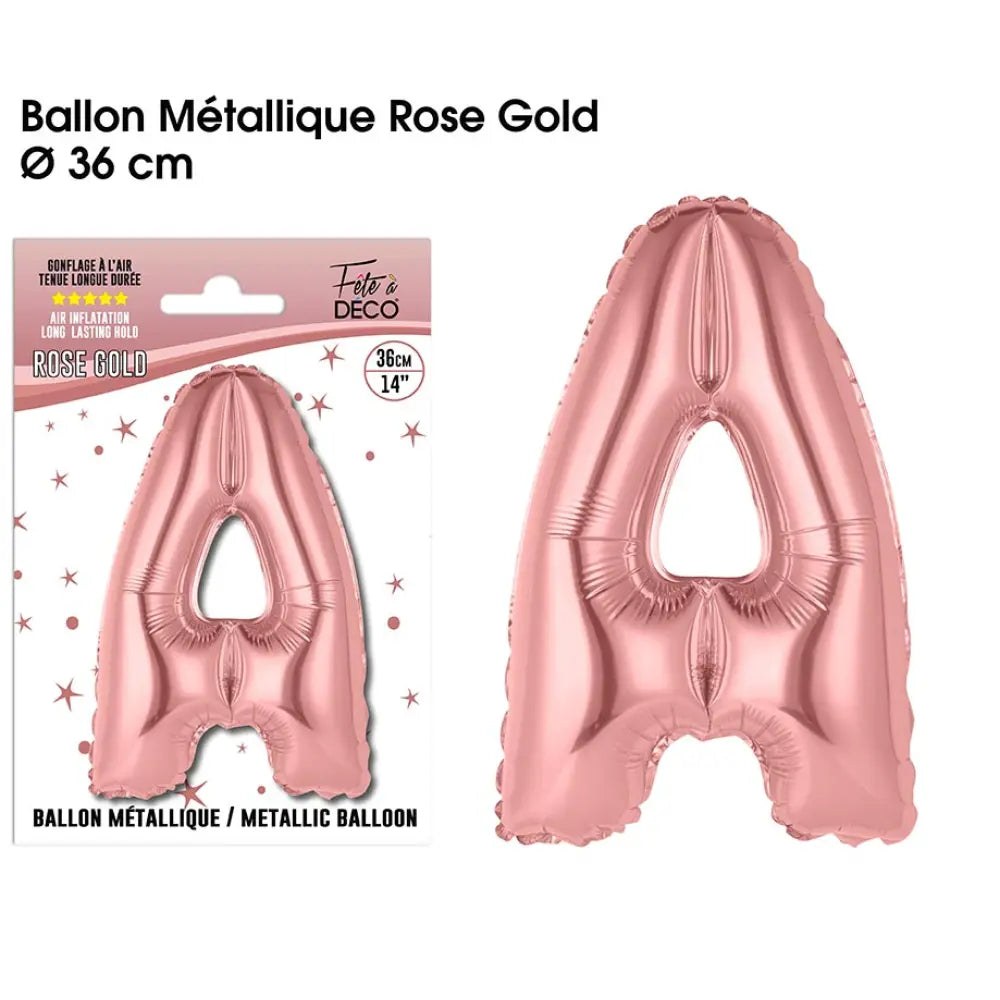 Ballon métallique Rose Gold Lettres et Symboles - A