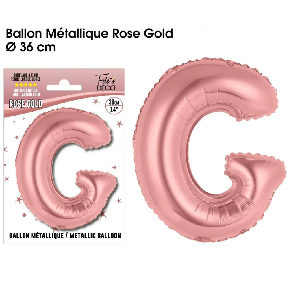 Ballon métallique Rose Gold Lettres et Symboles - G