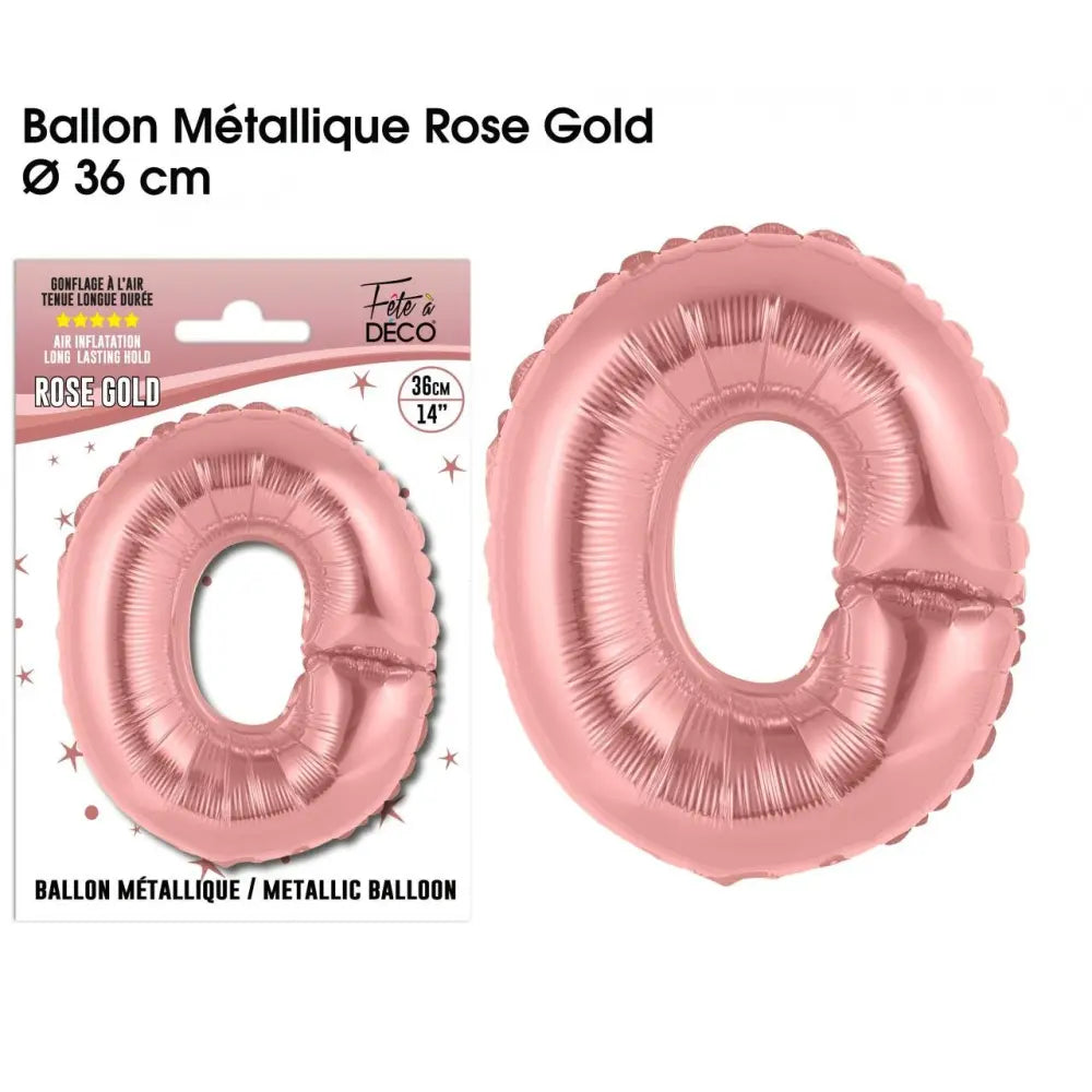 Ballon métallique Rose Gold Lettres et Symboles - O